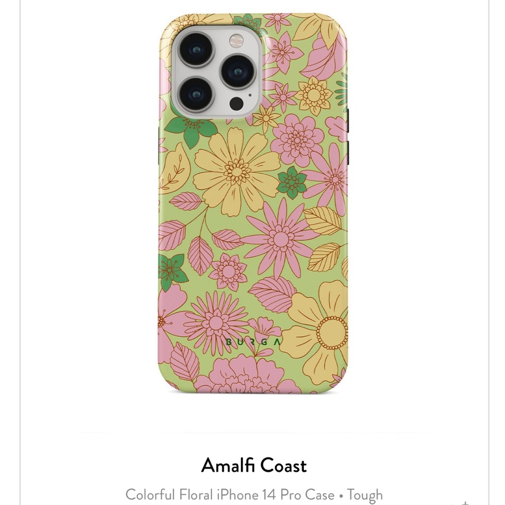 Burga iPhone 14 Pro Case | Amalfi Coast - Colorful Floral | MagSafe | NEW